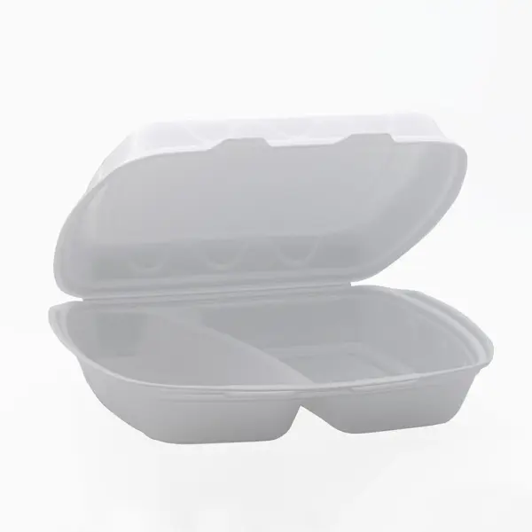 Caserole din Polistiren cu 2 Compartimente (200 Buc/Set)