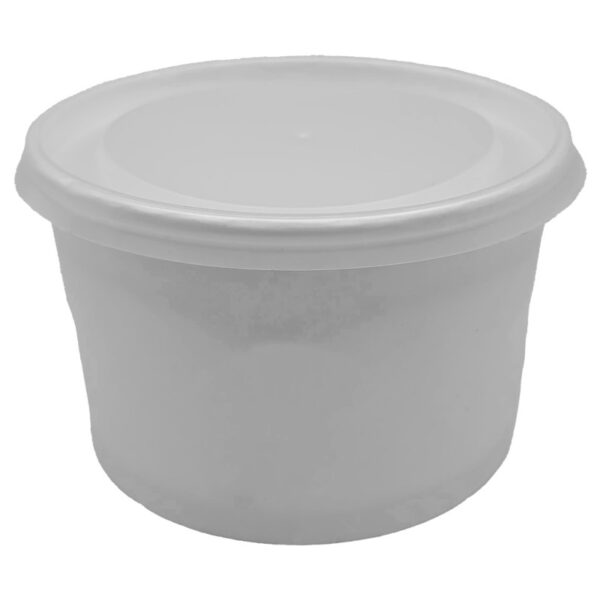 Boluri Supă Albe + Capac 460ml (25 Buc/Set)