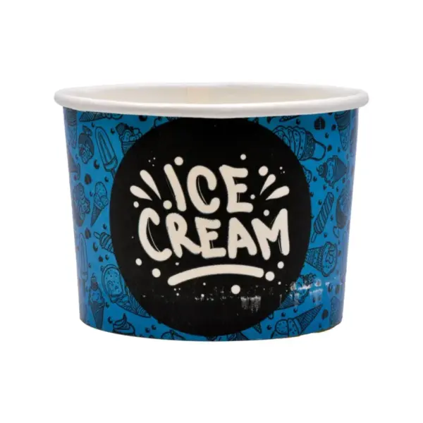 Pahare Carton Albastre Înghețată "Ice Cream" 200cc (25 Buc/Set)