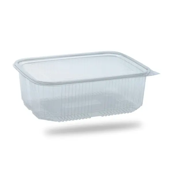 Caserole din Plastic cu Capac Plat Standard (100 Buc/Set)