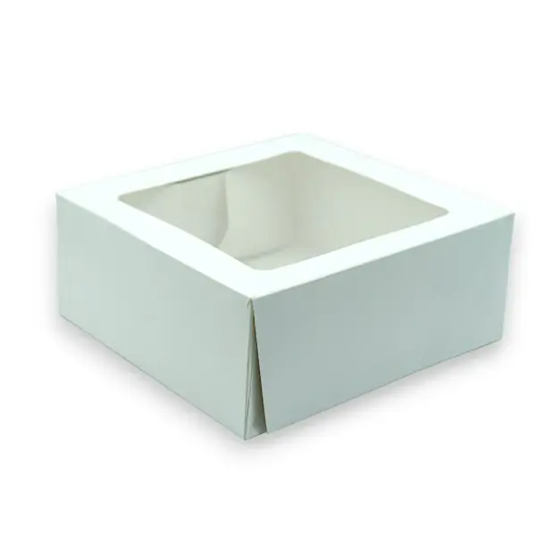 Cutii Albe cu Fereastră Pentru Prăjituri (25 Buc/Set)