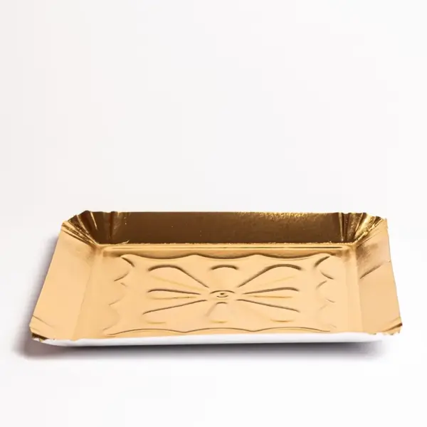 Tăvițe Prăjituri din Carton Plastifiate Aurii (100 Buc/Set)