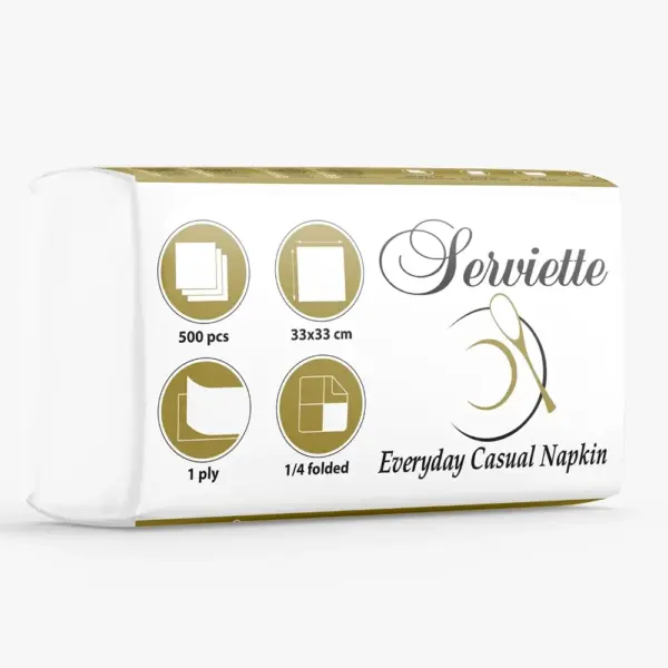 Șervețele Albe 1/4 33x33 cm (500 Buc/Set)